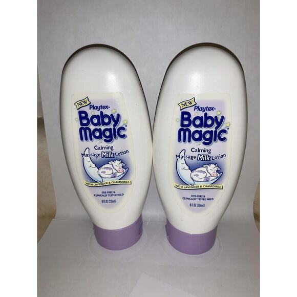 VTG 2001 Playtex Baby Massage Magic Milk Lotion 2X Set 8oz NEW Lavender Chamomil - Picture 1 of 6